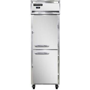 "Continental 1FNHD 26"" 1 Section Reach In Freezer, (2) Solid Doors, 115v, Aluminum/Stainless Steel"