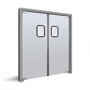 "Curtron SPD-20-AL-DBL-7284 Service-Pro Series 20 Double Swinging Traffic Door w/ Window - 36"" x 84"", Aluminum"