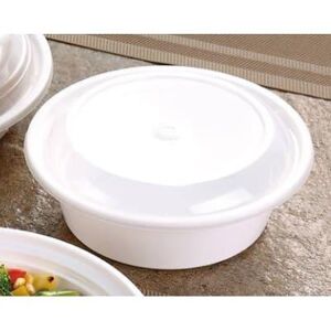 Yanco DP-1032WT 32 oz Round Disposable Container w/ Lid - Plastic, White, 32 Ounce