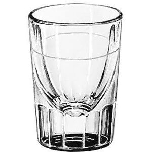 Libbey 5135/S0617 1 1/4 oz Fluted Whiskey Shot Glass with 1/2 oz Cap Line, 0.5 oz. Pour Line, Clear