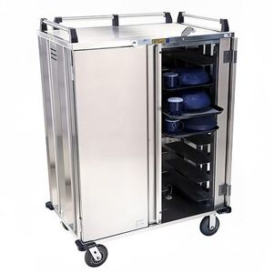 Alluserv ST1D1T6 Stealth Ambient Meal Delivery Cart w/ (6) Tray Capacity, Stainless, 6 Trays, Stainless Steel