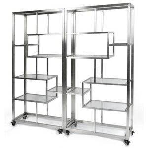 "Eastern Tabletop AC1760 Mobile Buffet Display Tower w/ (7) Shelves - 71""L x 14""W x 73""H, Stainless Steel"