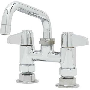 "T&S 5F-4DLX06 Deck Mount Faucet - 6"" Swivel Spout, 4"" Centers"