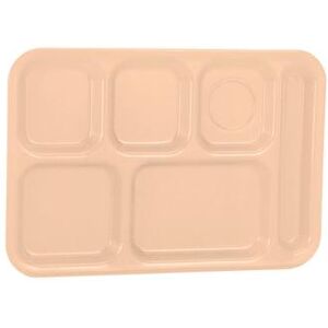 "Vollrath 2015-09 Plastic Rectangular Tray w/ (6) Compartments, 14 3/4"" x 9 7/8"", Tan, Beige"