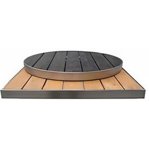 "emu A1491 30"" Square Sid Outdoor Table Top - Aluminum, Gray w/ Black Edge, Wood Look, 30"" x 30"""