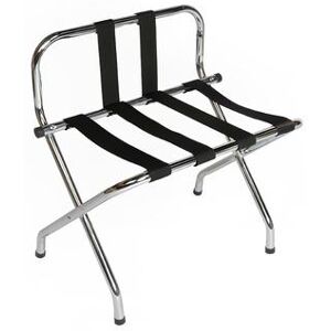 "CSL S1055C-BL Metal Luggage Rack w/ 2 1/4"" Black Poly Straps - 24 1/4""W x 16""D x 26 1/2""H, Zinc"