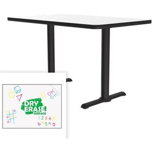 "Correll BTT3060DE-80-09-09 Rectangular CafÃ©/Breakroom Table w/ Dry Erase Markerboard Top, 60""W x 30""D x 29""H, Black"