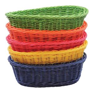 "Tablecraft HM1174A Basket, 9 1/4 x 6 1/4 x 3 1/4"" w/ Assorted Polypropylene Cord, Multi-Colored"