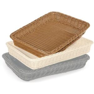 "GET WB-1509-HY Rectangular Woven Basket - 18"" x 12 1/4"", Plastic, Honey, Brown"