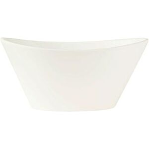 "Libbey BW-5101 5 1/2"" Oval Porcelain Neptune Bowl w/ 8 1/2 oz Capacity, Chef's Selection, White"