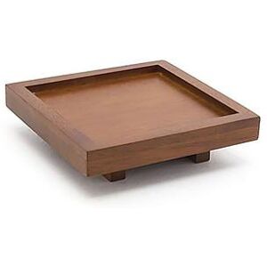 "Front of the House RSD001RUW23 Square Serving Tray - 4 1/2"" x 4 1/2"" x 1 1/4"", Rubberwood, Brown"