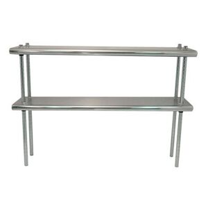 "Advance Tabco DS-12-120 Table Mount Shelf - Double Deck, 12"" x 120"", 18 ga 430 Stainless, Stainless Steel"