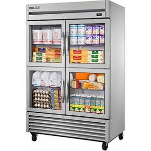 "True TS-49G-4-HC~FGD01 54 1/10"" 2 Section Reach In Refrigerator, (4) Left/Right Hinge Glass Doors, 115v, Silver True Refrigeration"