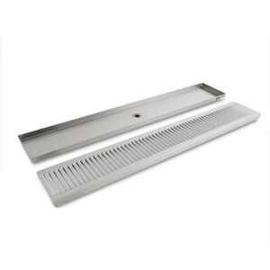 "Micro Matic DP-120D-30 Surface Mount Drip Tray Trough w/ 5/8"" Drain - 30""W x 5""D, Stainless Steel"