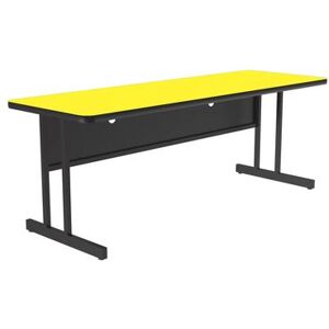 "Correll CS3072-38-09-09 Rectangular Desk Height Work Station, 72""W x 30""D - Yellow/Black T-Mold"