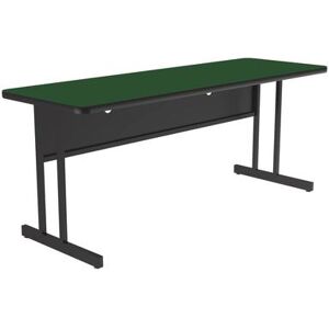 "Correll WS2472-39-09-09 Rectangular Desk Height Work Station, 72""W x 24""D - Green/Black T-Mold"