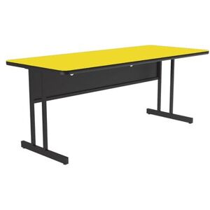 "Correll WS3072-38-09-09 Rectangular Desk Height Work Station, 72""W x 30""D - Yellow/Black T-Mold"