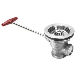 "Krowne 22-850 Royal Series Ball Valve Waste Drain w/ 1 1/4"" Overflow Outlet, 3 1/2"" Sink Opening, Stainless Steel"