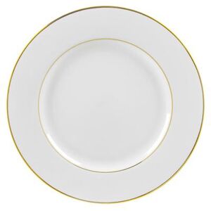 "10 Strawberry Street GLD0024 12 1/4"" Round Double Gold Line Round Charger Plate - Porcelain, White/Gold"