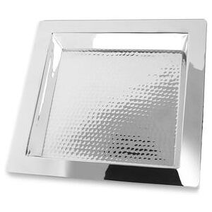 "Eastern Tabletop 5413H 13"" Square Brooklyn Collection Tray, Hammered Stainless Steel"