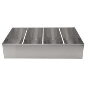 Winco SCB-4 4 Compartment Cutlery Bin, Stainless, Stainless Steel