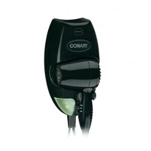 Conair Hospitality 134BW Wall Mount Hair Dryer w/ Nightlight - 1600 watts, Black, 4 Settings, LED Night Light, 120 V