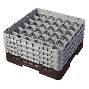 Cambro 36S800167 Camrack Glass Rack w/ (36) Compartments - (4) Gray Extenders, Brown, 4 Extenders