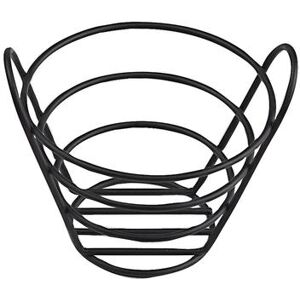 "GET 4-33782 6 1/4"" Round Wire Bucket Basket - Iron, Black"