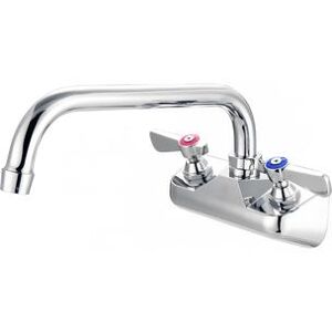 "FLO FLO-4106 Splash Mount Faucet - 6"" Gooseneck Spout, 4"" Centers, Chrome"