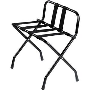 "Hospitality 1 Source LRBRSTBL Folding Luggage Rack w/ 2 1/4"" Black Straps - 22""W x 17""D x 26""H, Black"