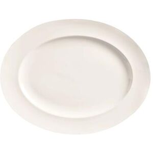 "Libbey BW-1122 13 1/4 x 10 1/4"" Oval Porcelain Platter, Basics Collection, White"