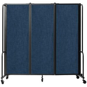 "National Public Seating RDB6-3PT04 ROBO 72""L Portable Room Divider w/ (3) Blue PET Panels - 6ft High"