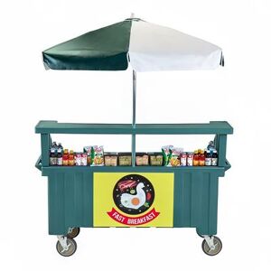 "Cambro CVC724192 Camcruiser Food Cart w/ Cover & Cutting Board, 74 1/4""L x 31 3/4""W x 94""H, Green"