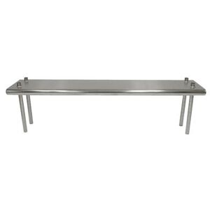 "Advance Tabco TS-12-132 Table Mount Shelf - Single Deck, 132"" x 12"", 18 ga 430 Stainless, Stainless Steel"