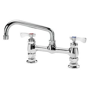 "Krowne 15-808L-L-H3 Raised Deck Mount Faucet w/ 8"" Swing Spout & Lever Handles - 8"" Centers, 1.0 GPM"