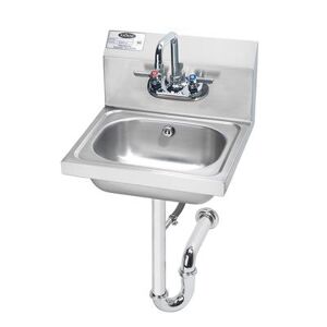 "Krowne HS-4 Wall Mount Commercial Hand Sink w/ 12 1/2""L x 9 3/4""W x 5 7/8""D Bowl, Gooseneck Faucet, Stainless Steel"