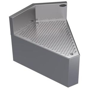 "Krowne KR24-DRC45 24"" Rear Angle - 45 Degree, 6 1/2"" Back Splash w/ Angled Corner, Stainless Steel"