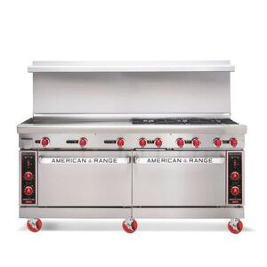 "American Range AR-48G-4B-NVL-126R 72"" 4 Burner Commercial Gas Range w/ Griddle & (1) Standard & (1) Innovection Ovens, Natural Gas, Stainless Steel, Gas Type: NG"