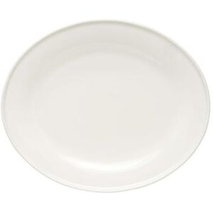 "Libbey 109708 Oval Ares Platter - 13 1/8"" x 11"", Porcelain, White Royal Rideau"