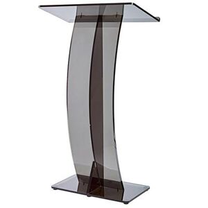 Alpine Industries 661-03-BLK Podium Lectern w/ Slanted Surface - 26 3/4""W x 12 1/2""D x 47""H, Acrylic, Black"