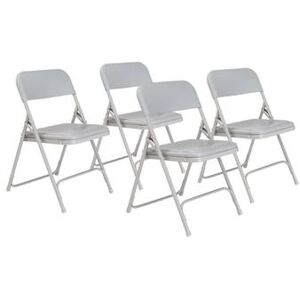 National Public Seating 802 Folding Chair w/ Gray Plastic Back & Seat - Steel Frame, Gray