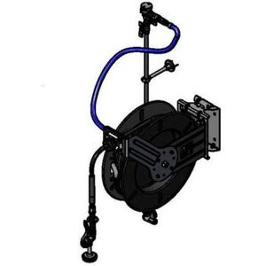 "T&S 5HR-242-01WE2 Equip Single Temperature Open Hose Reel Assembly w/ 50 ft Hose & Mixing Faucet, 1/2"" Female Inlet, Black"