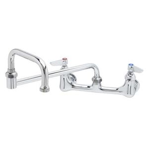 "T&S B-0267-BST Splash Mount Faucet w/ 12"" Double Jointed Swing Nozzle"