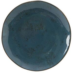 "Tuxton GGE-006 10 1/4"" Round Artisan Geode Plate - Porcelain, Azure, Blue"