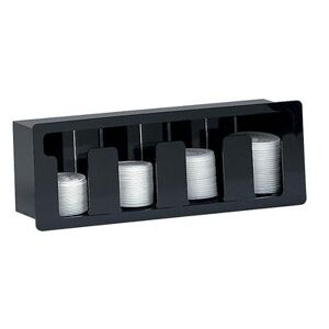 Dispense-Rite FML-4 Lid Dispenser, Built-In, 4 Section, Acrylic Black