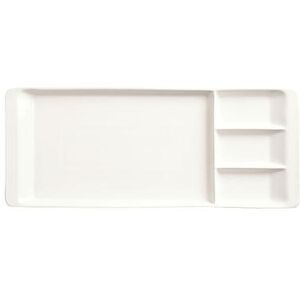 "Libbey BW-3331 15 1/4"" x 6 1/4"" Rectangular Chef's Selection Platter - Porcelain, Ultra Bright White"