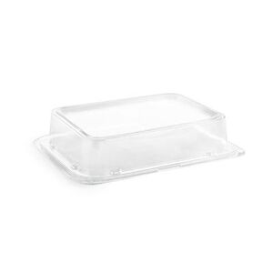 "Front of the House DCV062CLT28 Rectangular Servewise Disposable Plate Cover - 6 1/4"" x 8 1/4"", Plastic, Clear"