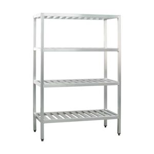 "New Age 1065TB T-Bar Series 36"" Heavy-duty Shelving Unit w/ 1000 lb Capacity, Aluminum, 4 Shelf, Silver"