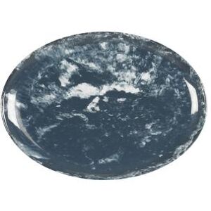 "Cal-Mil 22352-11-119 Reactive 10 3/4"" x 7 3/4"" Oval Pacifica Platter - Melamine, Blue"