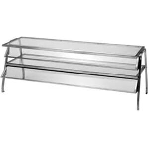 "Duke 984 Glass Display Shelf w/ 1/4"" Acrylic End Guards, 58 1/8"" x 18 1/4"" x 20"", Silver"